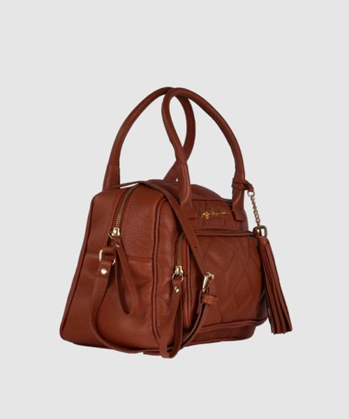 Bolsa Média Matelassê Frontal Caramelo