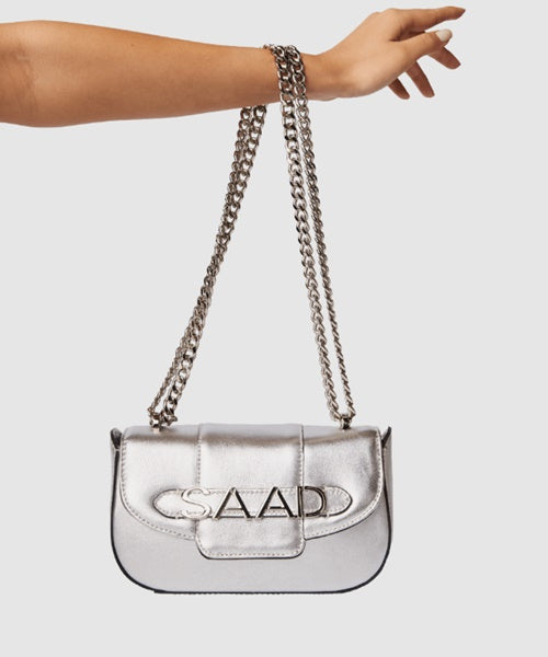 Bolsa Mini em Couro Prata