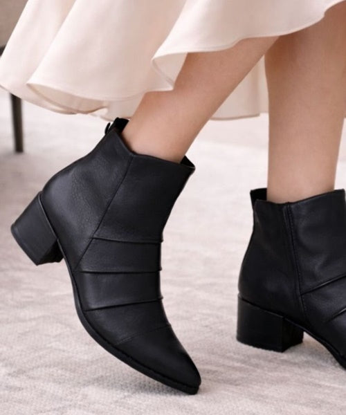 Bota Cano Baixo Couro Preto - Bottero