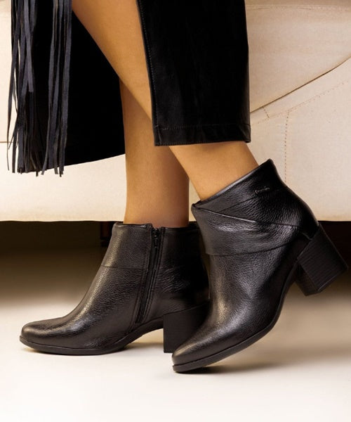 Bota Cano Baixo Couro Preto - Bottero