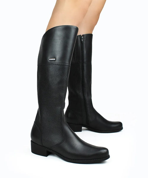 Bota Cano Longo Couro Atanado Napoli Preto - Bottero