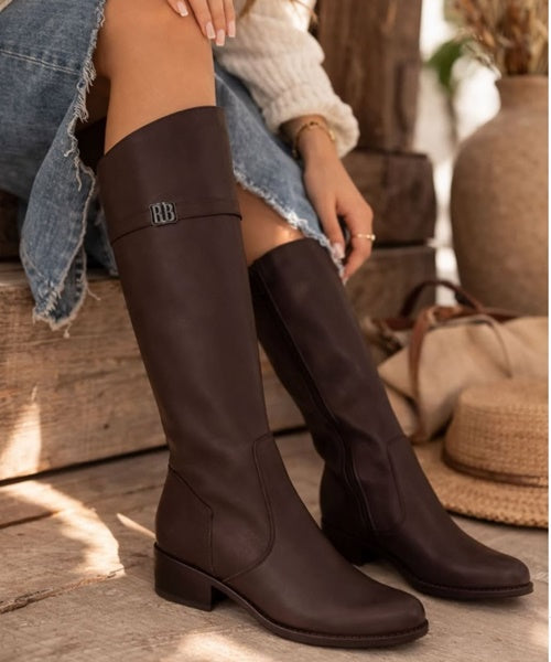 Bota Cano Longo Couro Atanado Napoli Marrom - Bottero