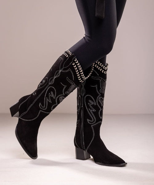 Bota Western Camurça Preta - Maithë