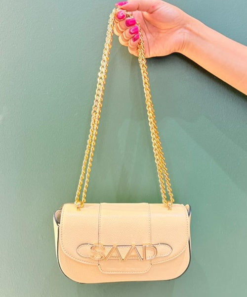 Bolsa Mini em Couro Beige