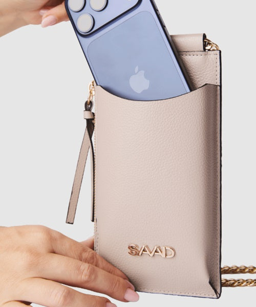 Mini Bolsa Celular em Couro Duna