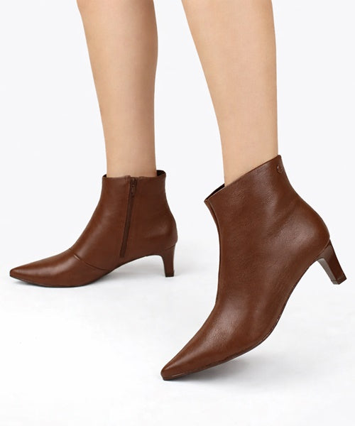 Bota Cano Baixo Couro Napa Toscana Marrom - Bottero