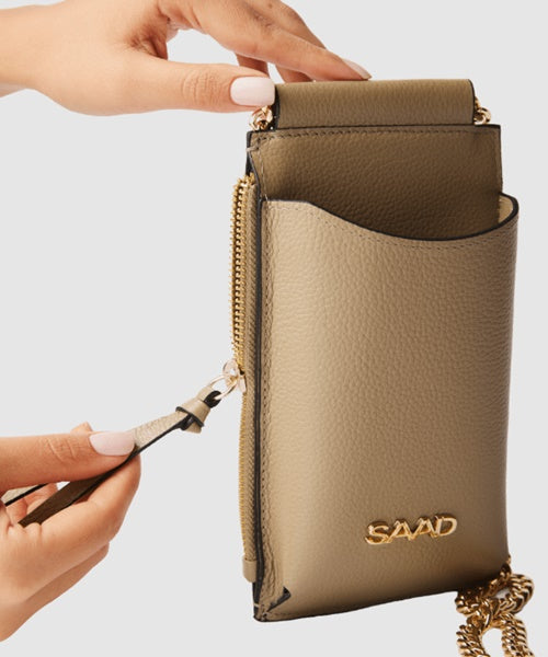 Mini Bolsa Celular em Couro Toffe