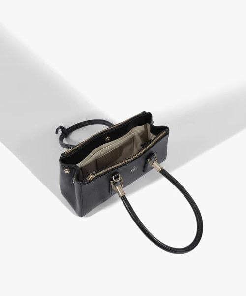 Bolsa Mini Tote Lauren Couro Preta