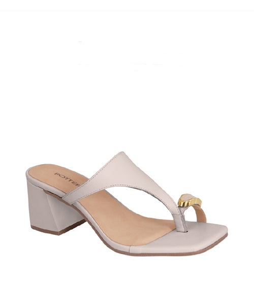 Tamanco Couro Atanado Off White