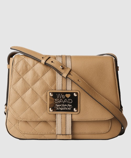 Bolsa Média em Couro Taupe