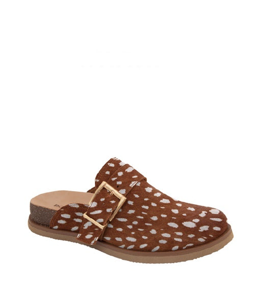 Mule Clog Couro Marrom