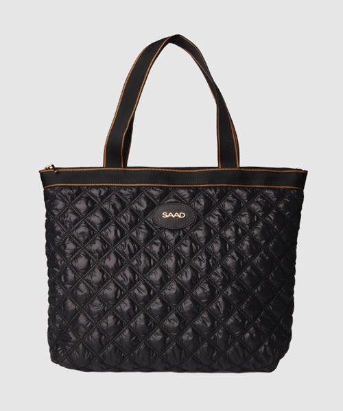 Bolsa Shopper Nylon Preto Castanho