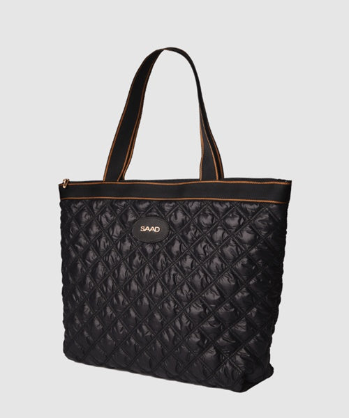 Bolsa Shopper Nylon Preto Castanho