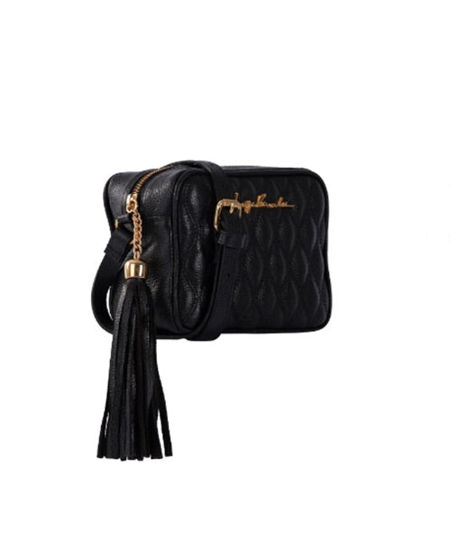 Bolsa Clássica em Couro Preto e Alça Regulável Pequena