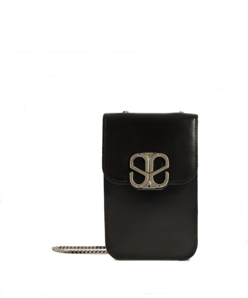 Bolsa Porta Celular em Couro Preto