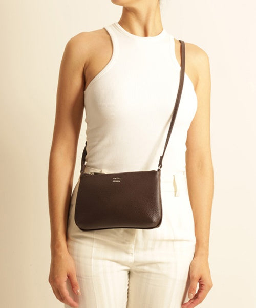 Bolsa Tiracolo Marrom Dark Morgana Pequena