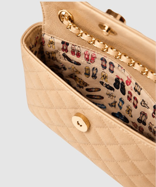 Mini Bolsa Bordada Taupe