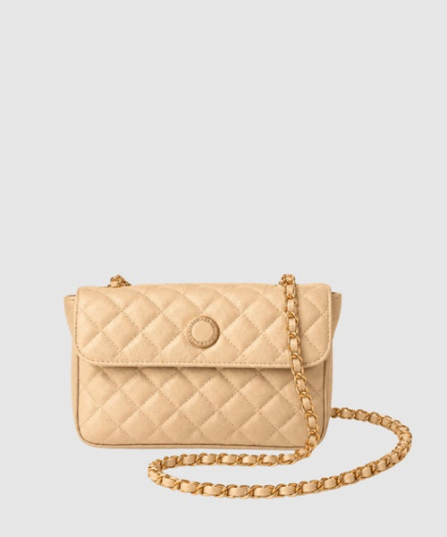 Mini Bolsa Bordada Taupe