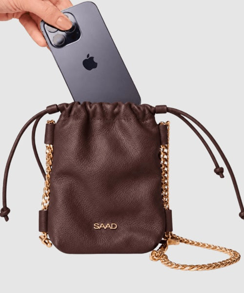 Bolsa Mini em Couro Café