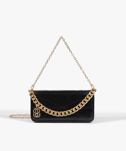 Bolsa Tiracolo Mika Pequena Couro Preta