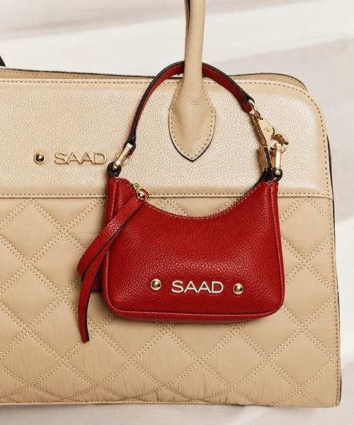 Mini Bolsa em Couro Vermelho Caena