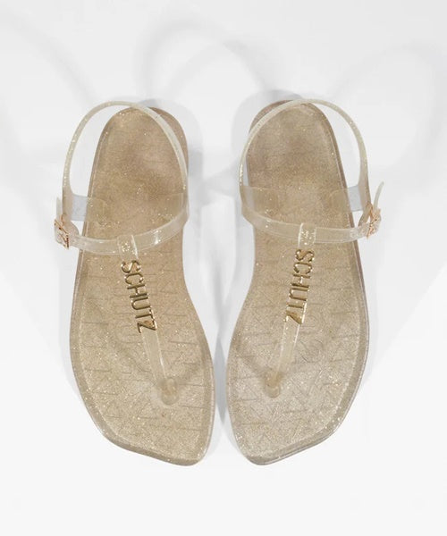 Rasteira Jelly Dourada