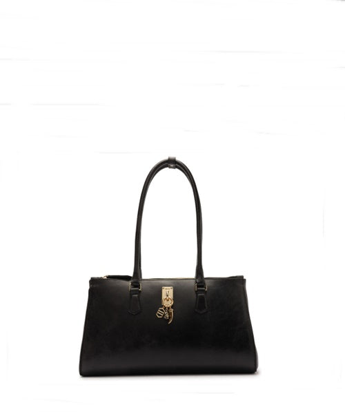 Bolsa Grande em Couro Preto