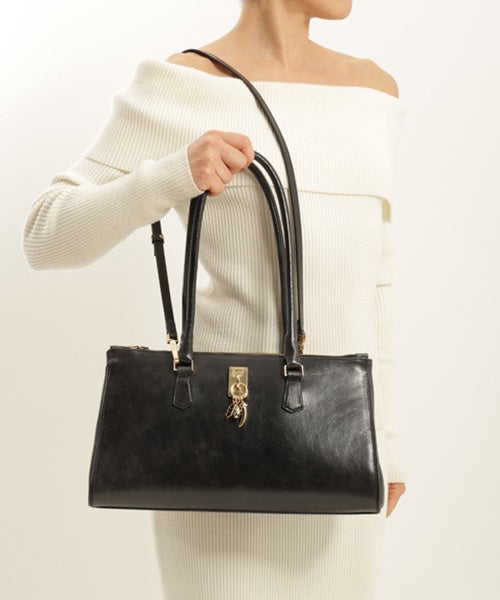 Bolsa Grande em Couro Preto