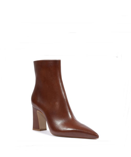 Bota Dressy Salto Bloco Couro Toffee