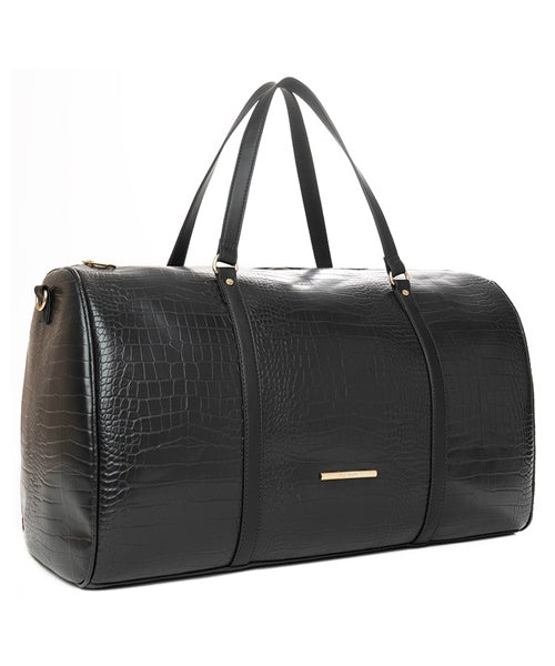 Bolsa Sacola Preto Croco