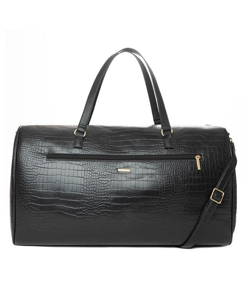 Bolsa Sacola Preto Croco