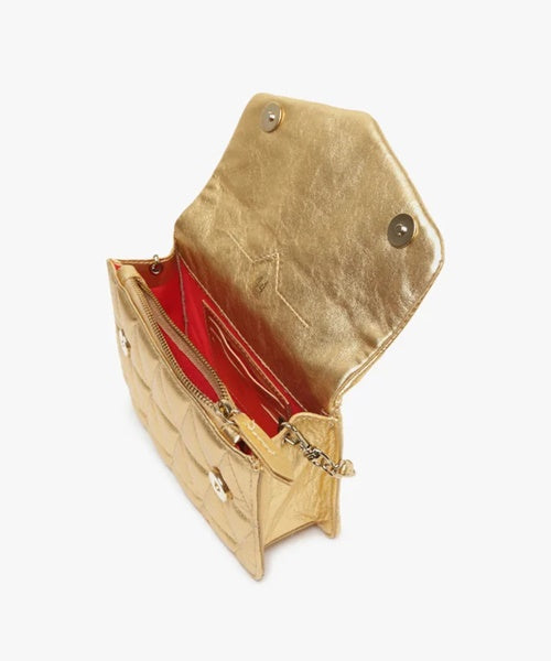 Bolsa Tiracolo Pequena 944 Couro Dourada