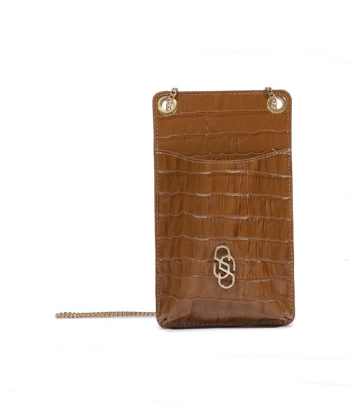 Porta Celular Croco Caramelo