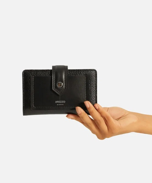 Carteira Preta Pequena Bolso Lapela