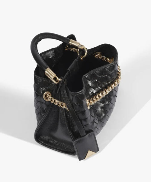 Bolsa Satchel Rebecca Média Couro Preta