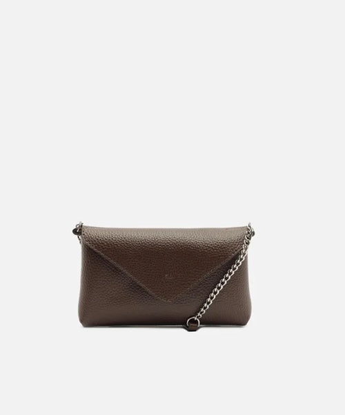 Bolsa Tiracolo Marrom Escura Giorno Pequena Envelope