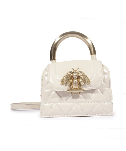 Bolsa Believe Pequena Couro Off White