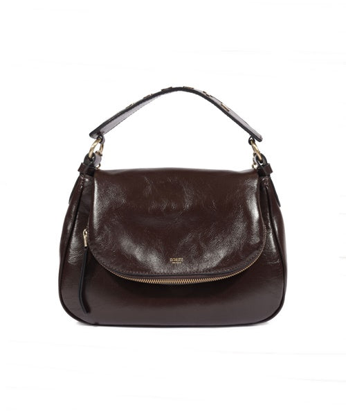 Bolsa Média em Couro Marrom