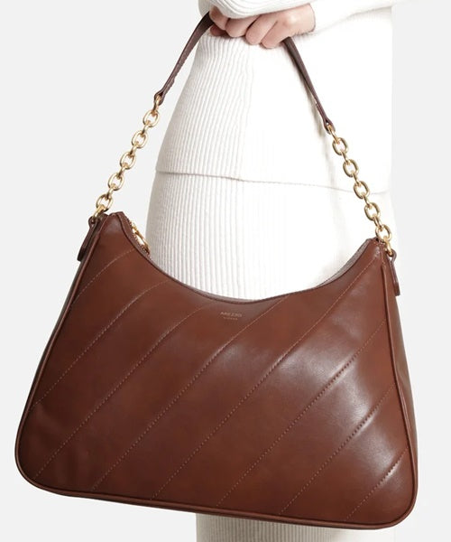 Bolsa Hobo Marrom Grande Alça Corrente