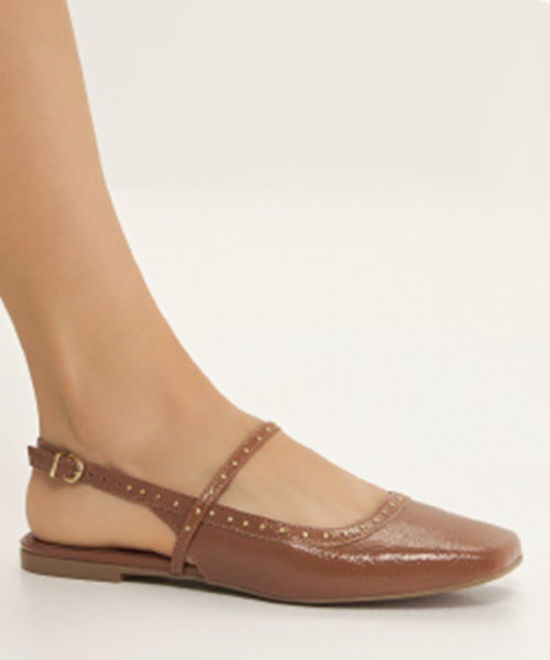 Sapatilha Slingback Verniz Ginger