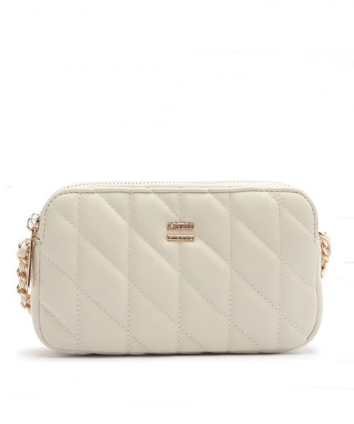 Bolsa Pequena Alça Corrente Duplo Zíper Off White