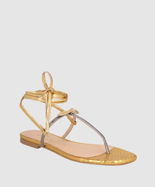 Rasteira de Dedo Metalizada Prata Chumbo e Dourada