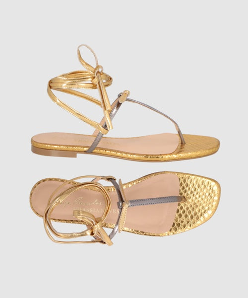 Rasteira de Dedo Metalizada Prata Chumbo e Dourada