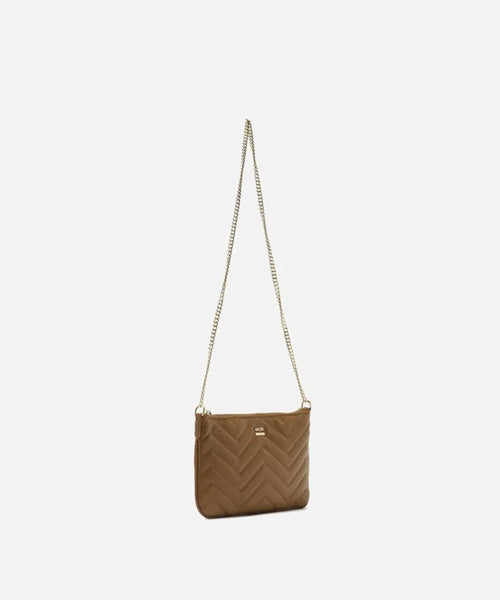Bolsa Tiracolo Marrom Matelassê Pequena Corrente