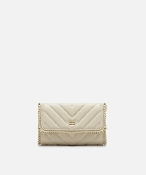 Bolsa Tiracolo Off-White Pequena Matelassê Corrente