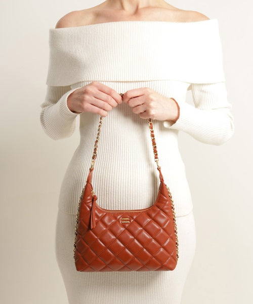 Bolsa Shoulder Marrom Matelassê Média Corrente