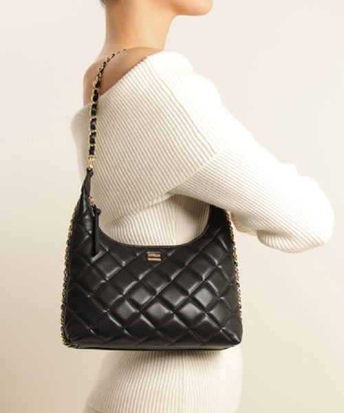Bolsa Shoulder Preta Matelassê Média Corrente