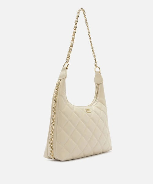 Bolsa Shoulder Branca Média Matelassê Alça Corrente