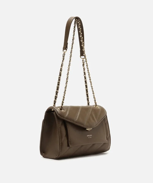 Bolsa Tiracolo Marrom Pequena Matelassê Corrente