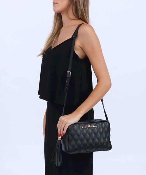 Bolsa Clássica Média em Couro Preto